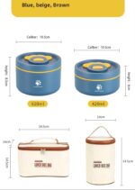 Japanese Style 14/21 oz SUS304 Portable Outdoor Party Camping Take Out Away Food Storage Containers Box Set Lids With Bag - Image 6