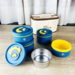 Japanese Style 14/21 oz SUS304 Portable Outdoor Party Camping Take Out Away Food Storage Containers Box Set Lids With Bag